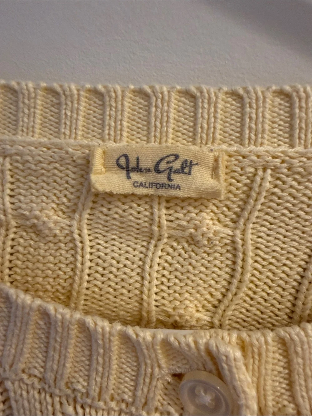 Brandy Melville Soft Pale Yellow Cable Cardigan